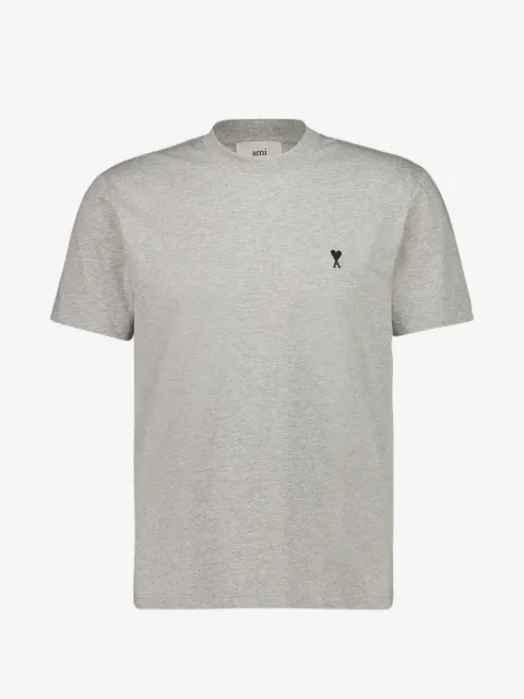 AMI Paris grey cotton T-shirt with Ami de Coeur