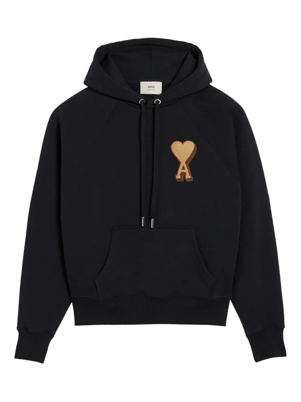 AMI Paris Hoodie met geborduurd logo Zwart