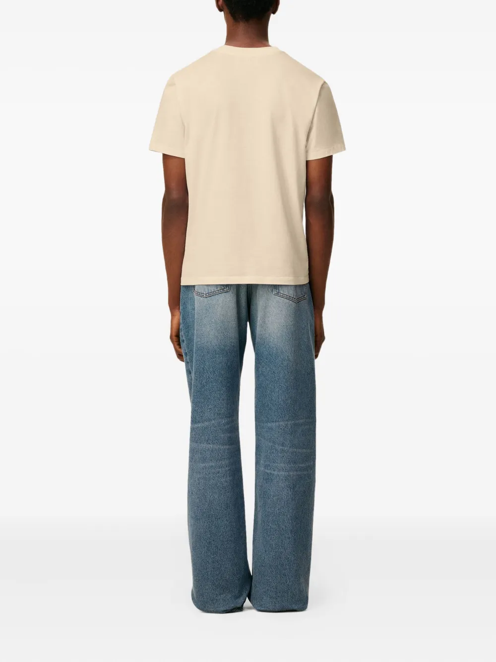 AMI Paris T-shirt met geborduurd logo Beige