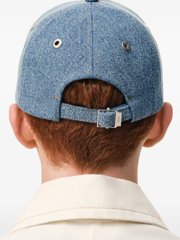 AMI Paris Ami De Coeur Embroidery Cap | Blue | FARFETCH