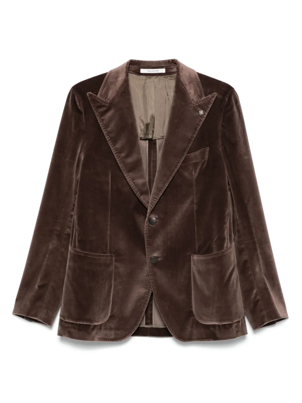 Tagliatore Fluwelen blazer met enkele rij knopen Bruin