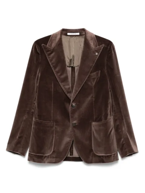 Tagliatore velvet single-breasted blazer