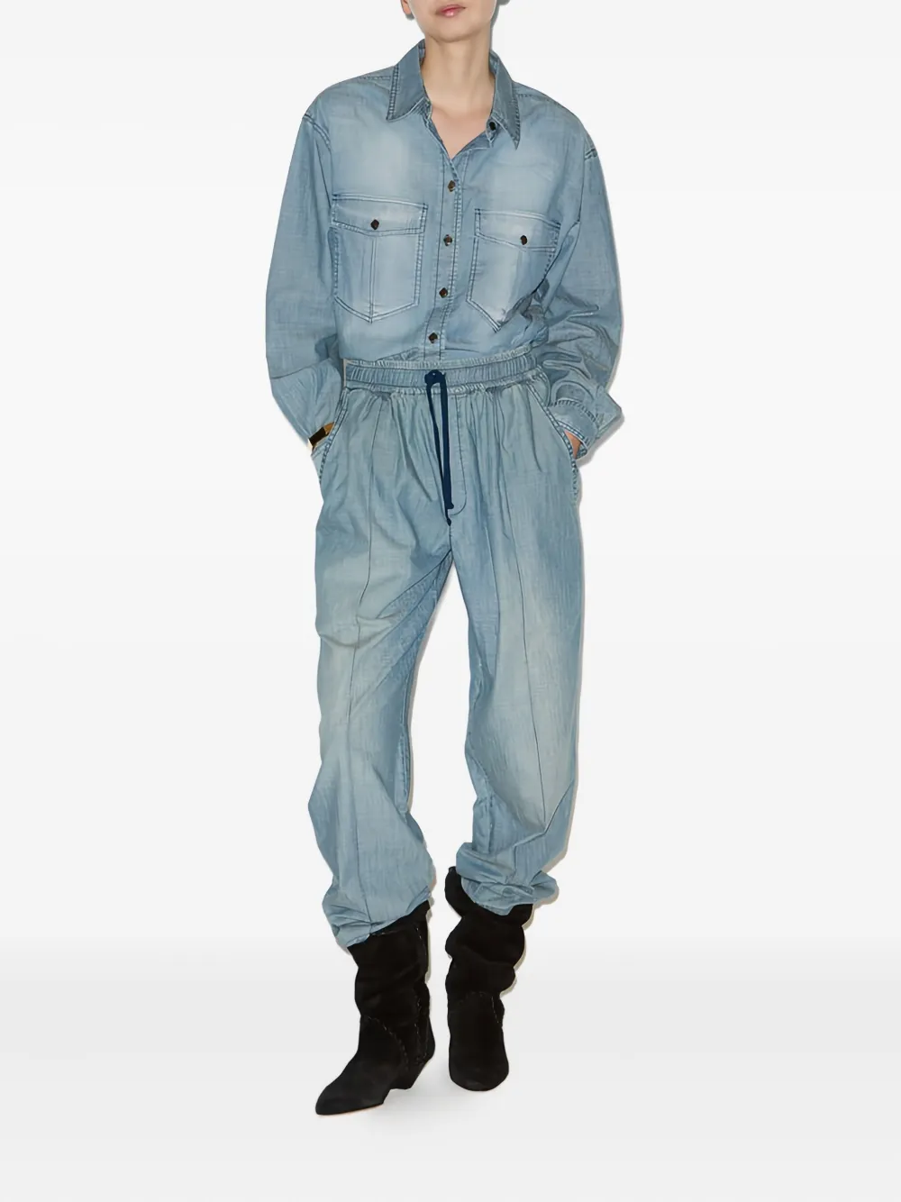 MARANT ÉTOILE drawstring elastic catalia trousers - Blauw