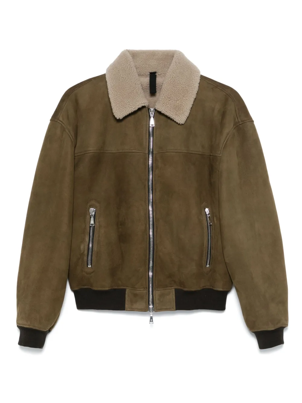 TAGLIATORE SHEARLING-COLLAR BOMBER JACKET