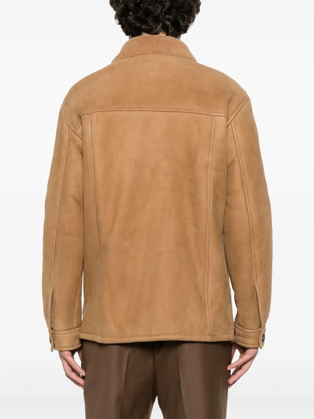 Tagliatore Jack met lammy kraag Beige