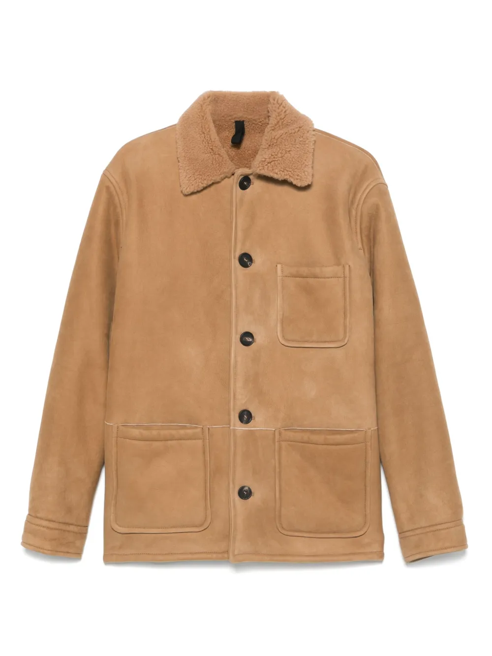 Tagliatore Jack met lammy kraag Beige