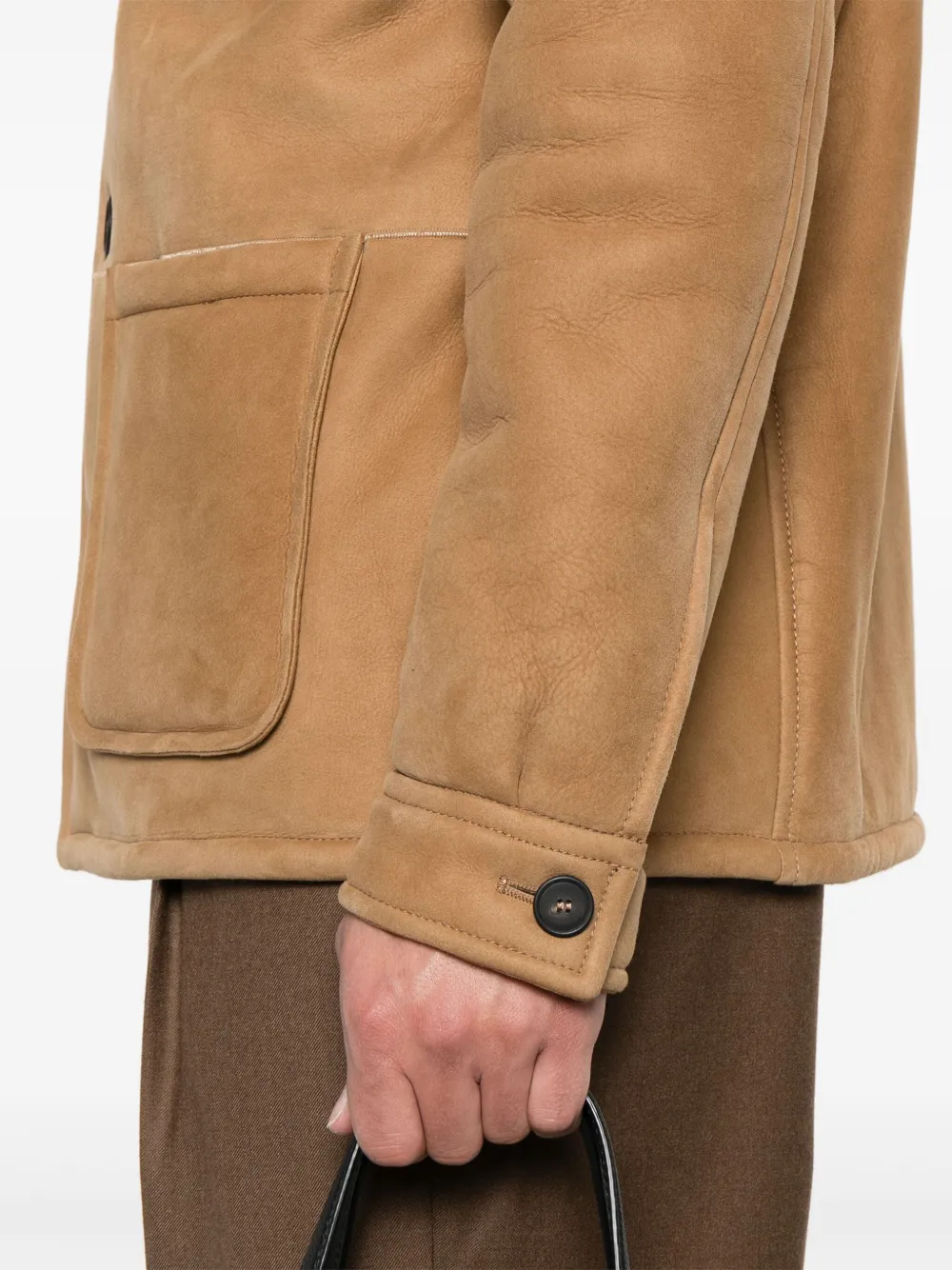 Tagliatore Jack met lammy kraag Beige