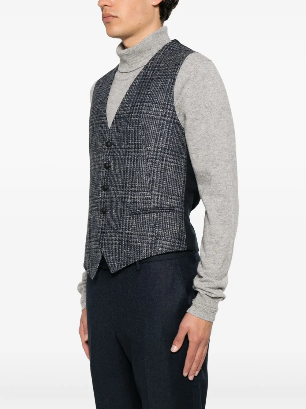 Shop Tagliatore Check-print Waistcoat