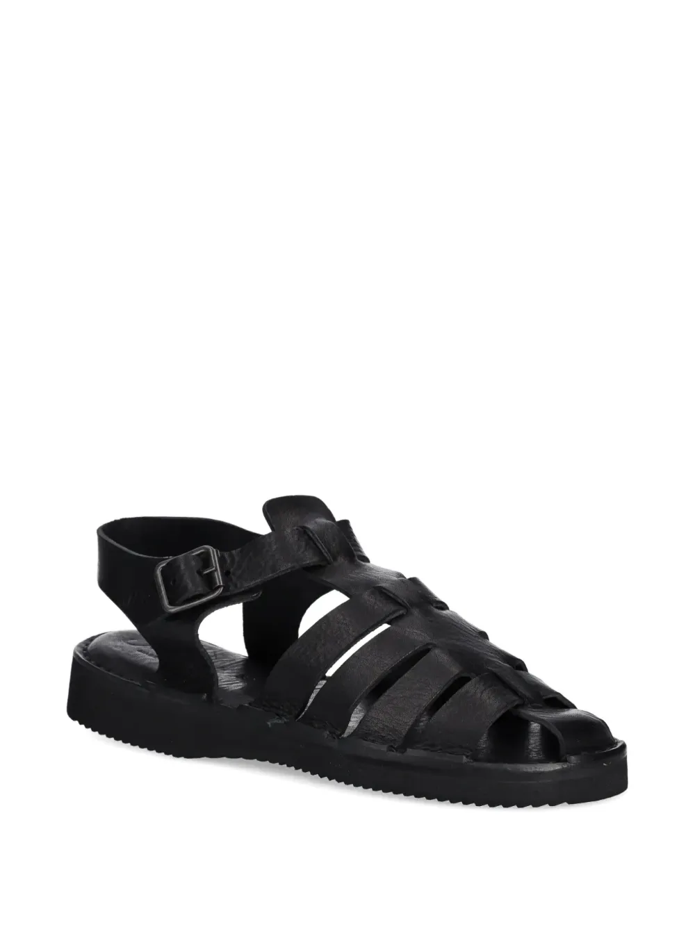 Fracap D038 strappy leather sandals Black
