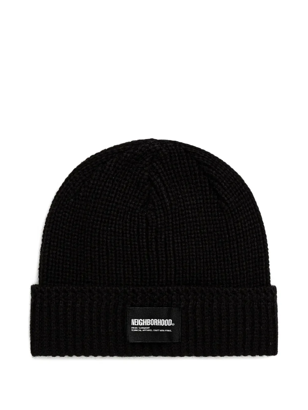 Neighborhood Ribbed Beanie In Black