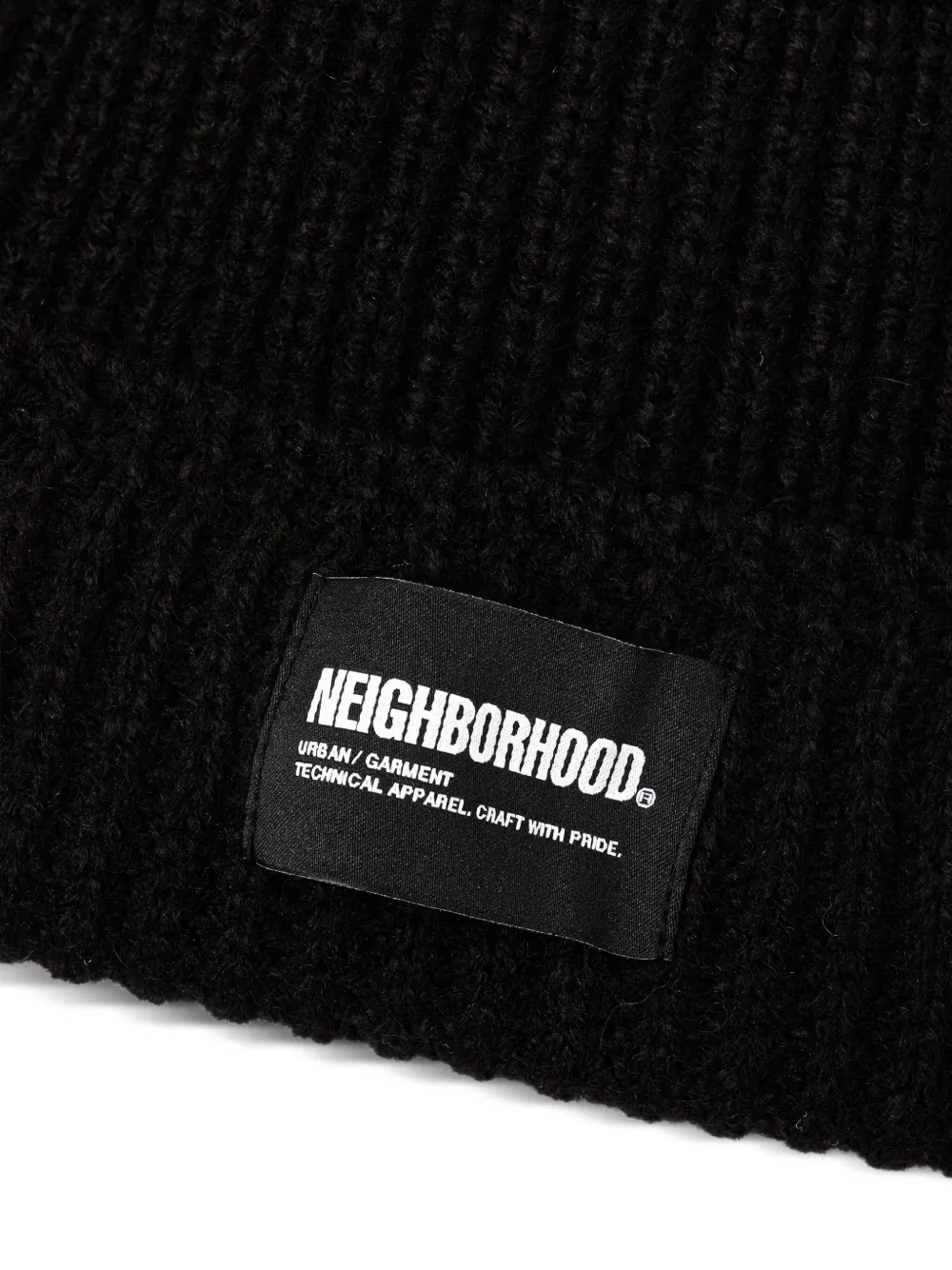 Neighborhood Ribbed Beanie In Black