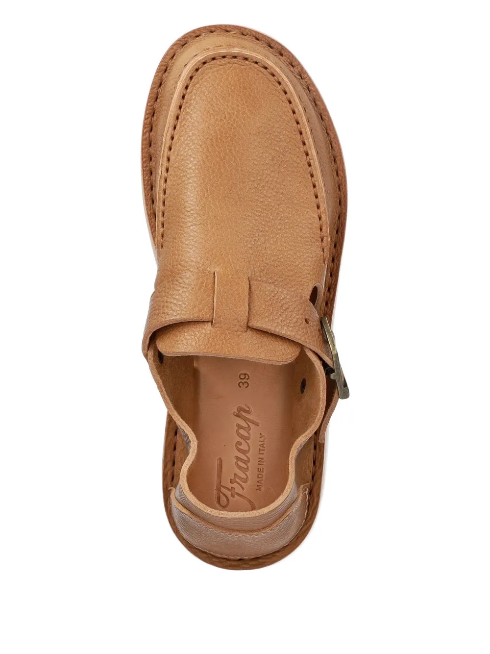 Fracap buckle leather loafers Brown