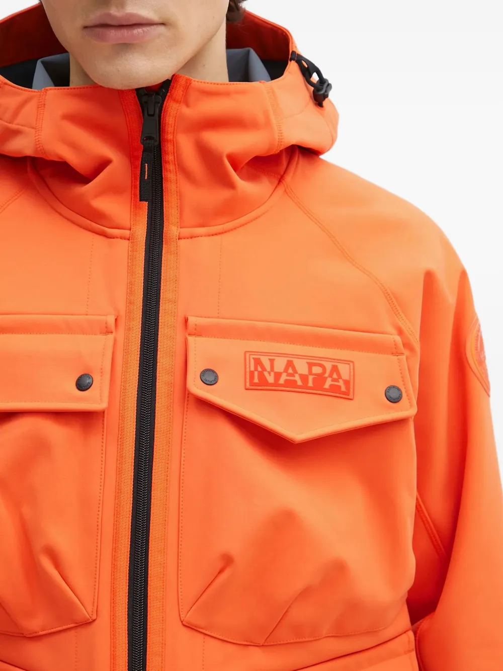 Napapijri Jack met capuchon en zak Oranje