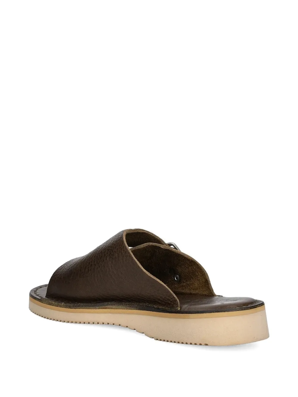 Fracap double-buckle leather sandals Brown