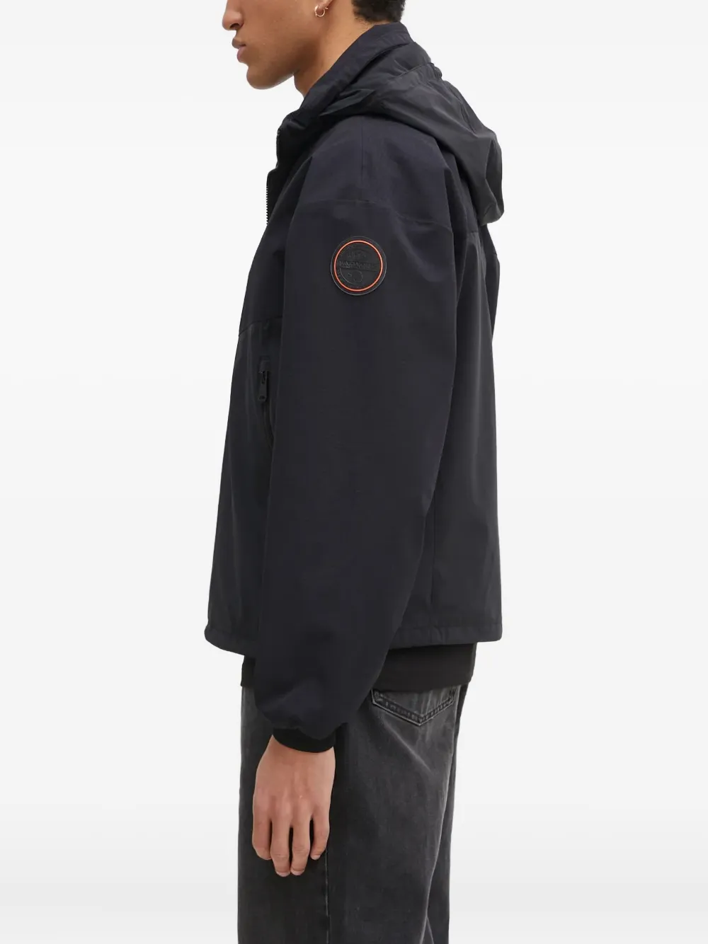 Napapijri Jack met capuchon en logodetail Zwart