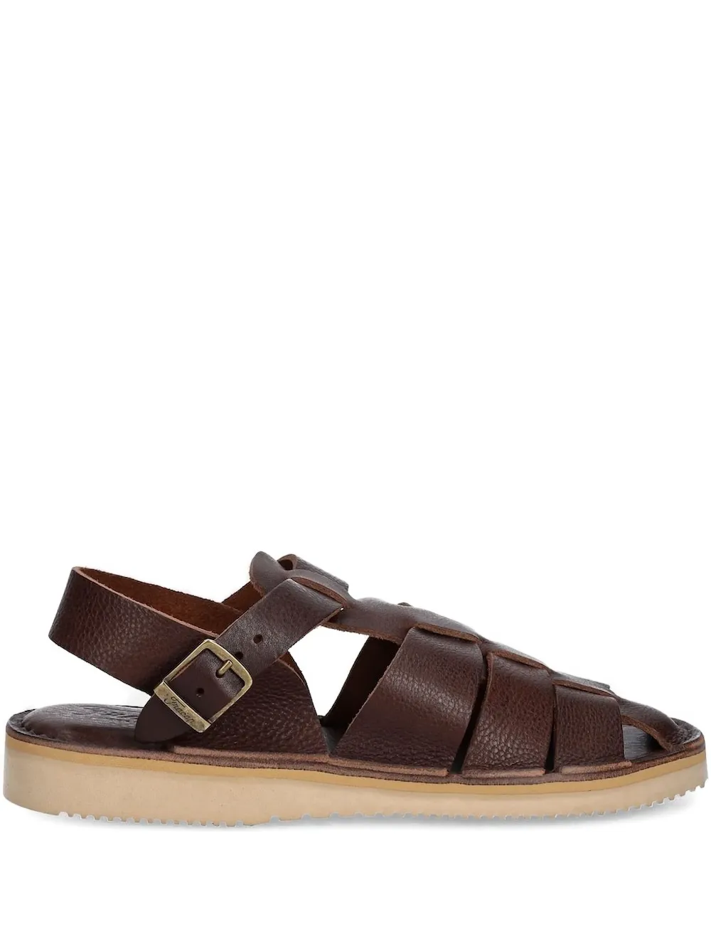 Fracap leather buckle sandals Brown