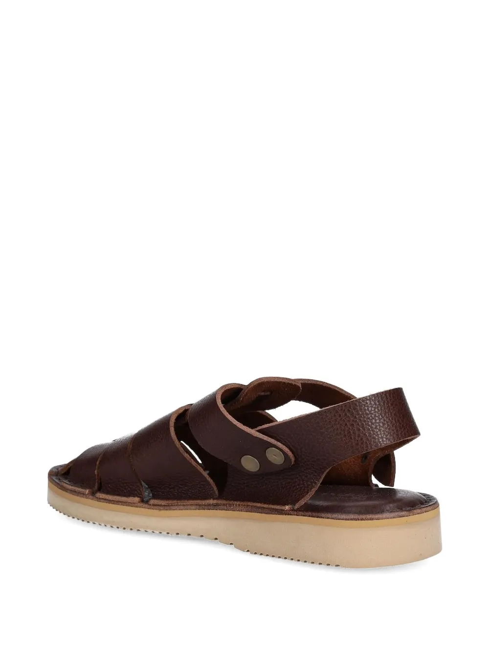 Fracap leather buckle sandals Brown
