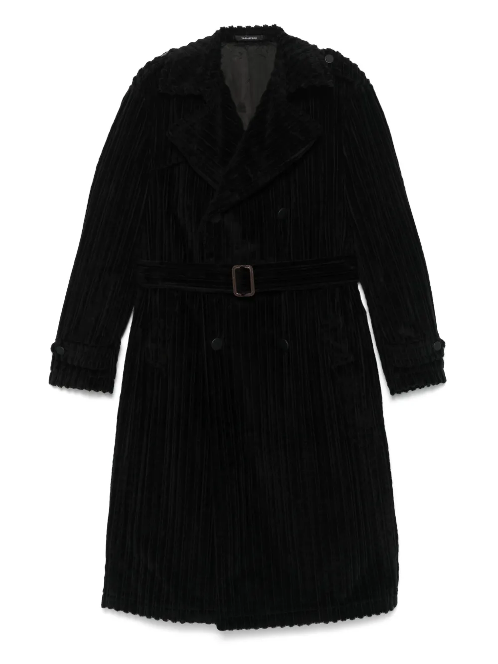 Tagliatore Geribbelde trenchcoat Zwart