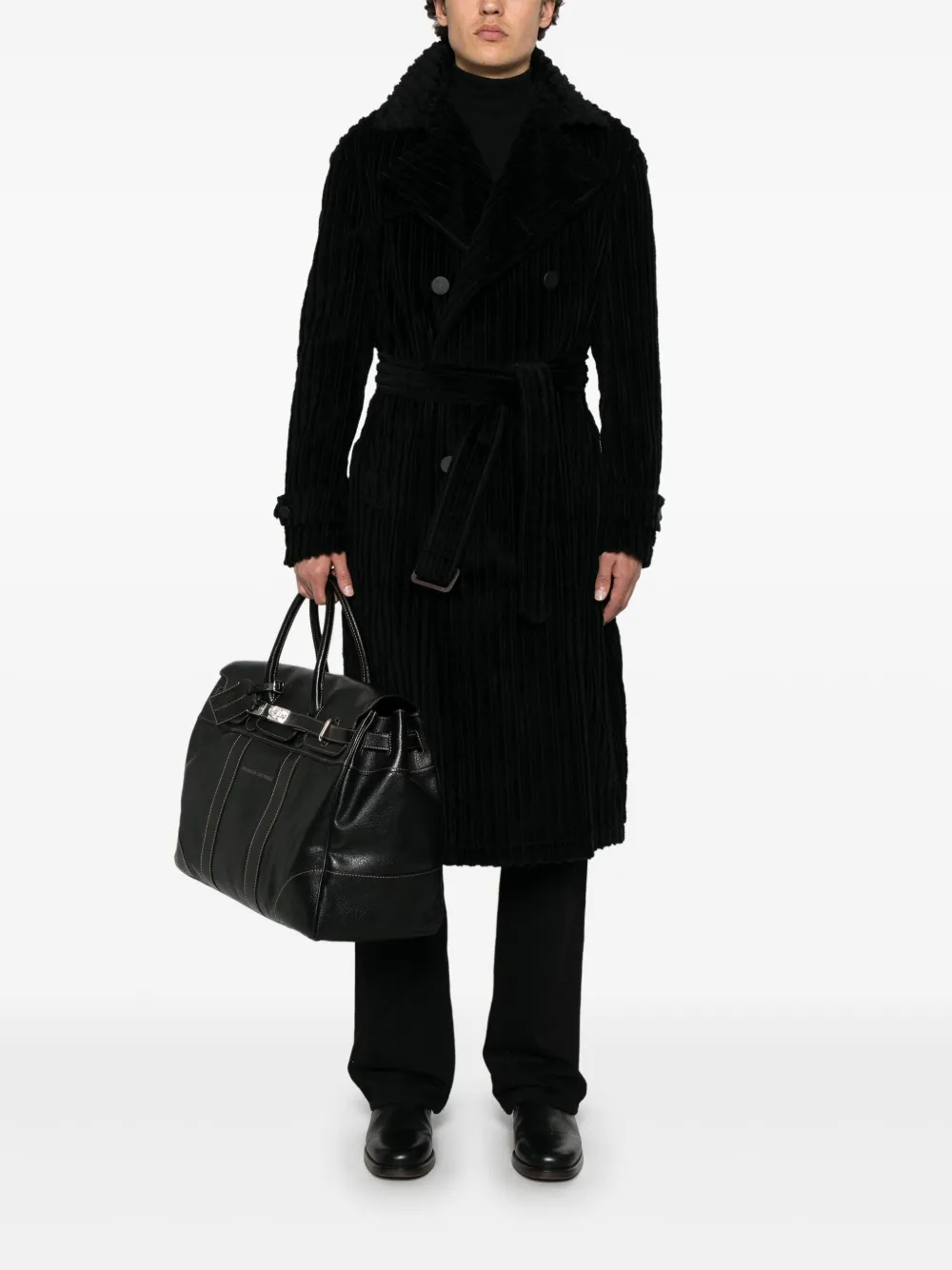 TAGLIATORE RIBBED TRENCH COAT