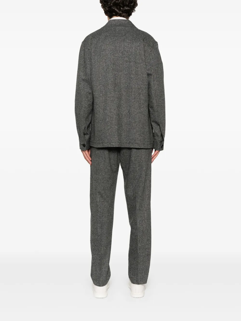 Tagliatore Long Sleeve Blazer And Belt Loop Pants Set