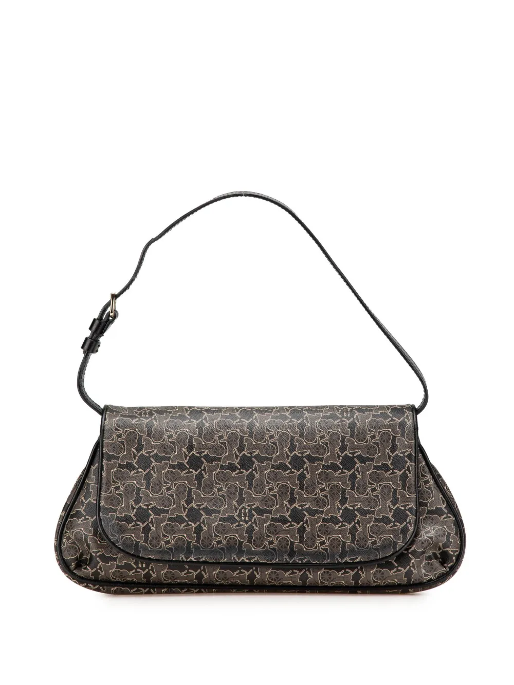Céline Pre-Owned 2008 ホースキャリッジ コーテッドキャンバス ショルダーバッグ - ブラック Céline Pre-Owned 2008 ホースキャリッジ コーテッドキャンバス ショルダーバッグ - ブラック