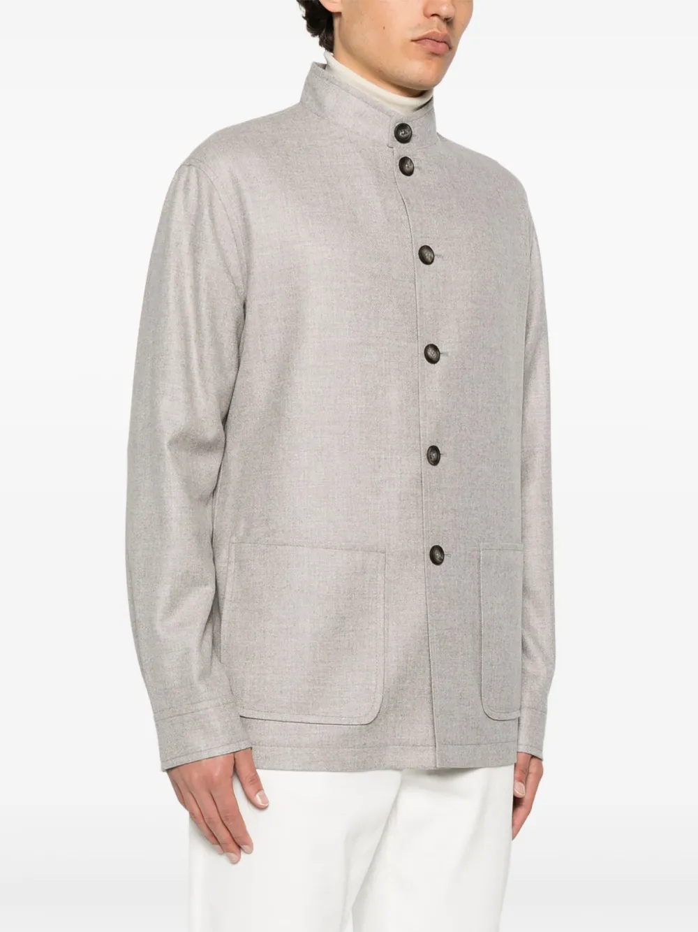 Tagliatore Button-up shirtjack Grijs