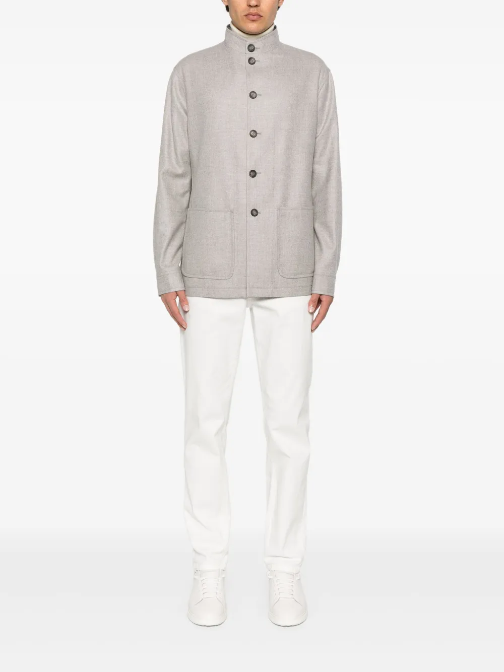 Tagliatore Button-up shirtjack Grijs