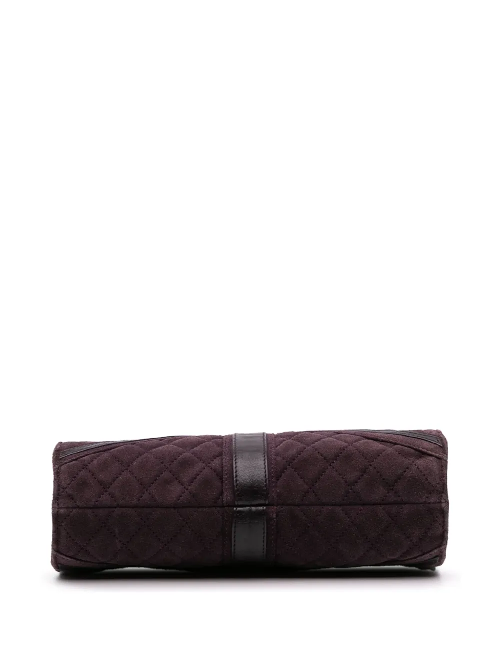 Pre-owned Chanel 2008-2009 Quilted Suede Union Jack Clutch With Chain Shoulder Bag