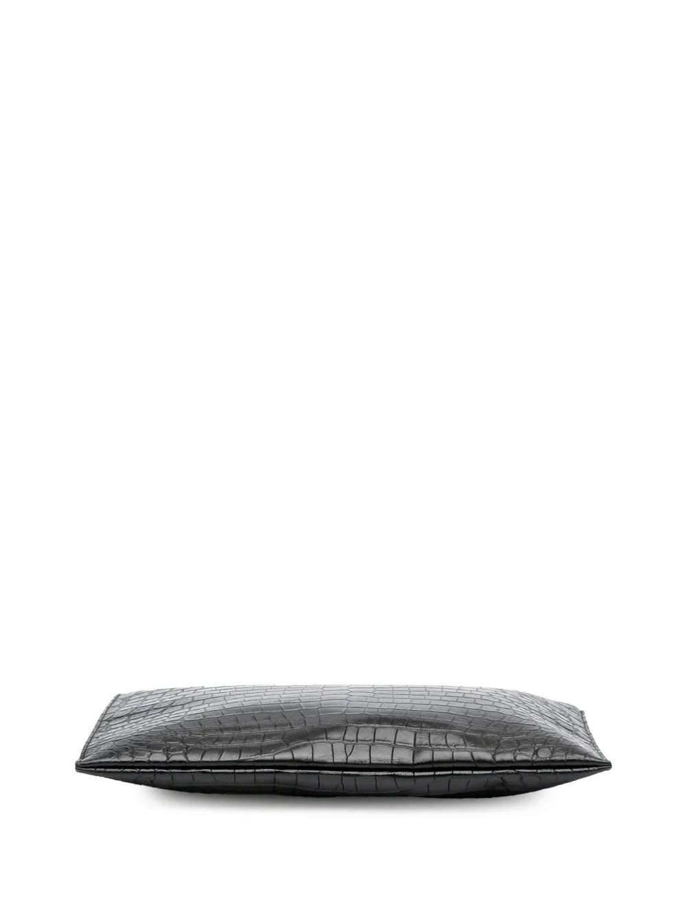 Pre-owned Saint Laurent 2017 Croc Embossed Leather Clutch Bag