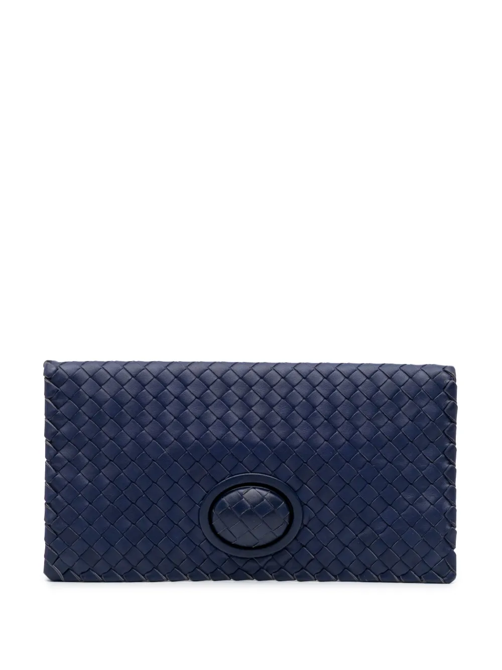 Pre-owned Bottega Veneta 2012-2024 Nappa Intrecciato Turn Lock Clutch Bag
