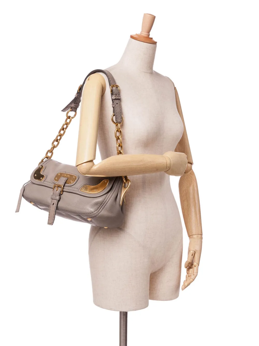 Prada Pre-Owned 2000-2024 Visone Sfumato Cervo Flap shoulder bag | Pre-Owned | Image 2