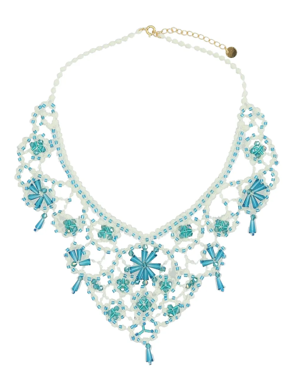 Undercover bead-embellished crochet necklace - Bianco