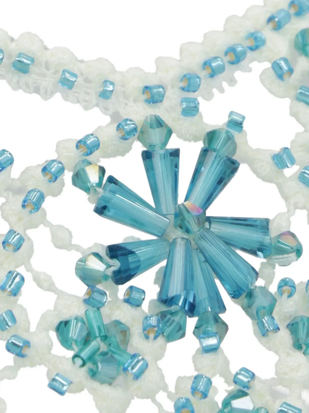 Undercover bead-embellished crochet necklace - Wit