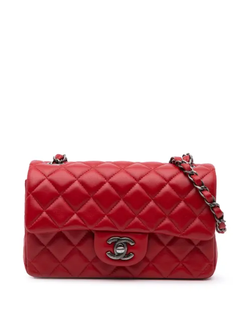 CHANEL Pre-Owned 2014 Mini Rectangular Classic Lambskin Single Flap crossbody bag