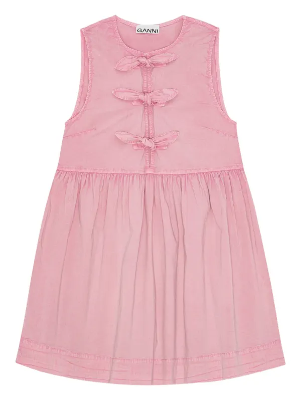 Ganni Tie-front Dress - Pink Ganni Tie-front Dress - Pink