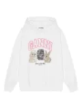 GANNI graphic-print hoodie - White