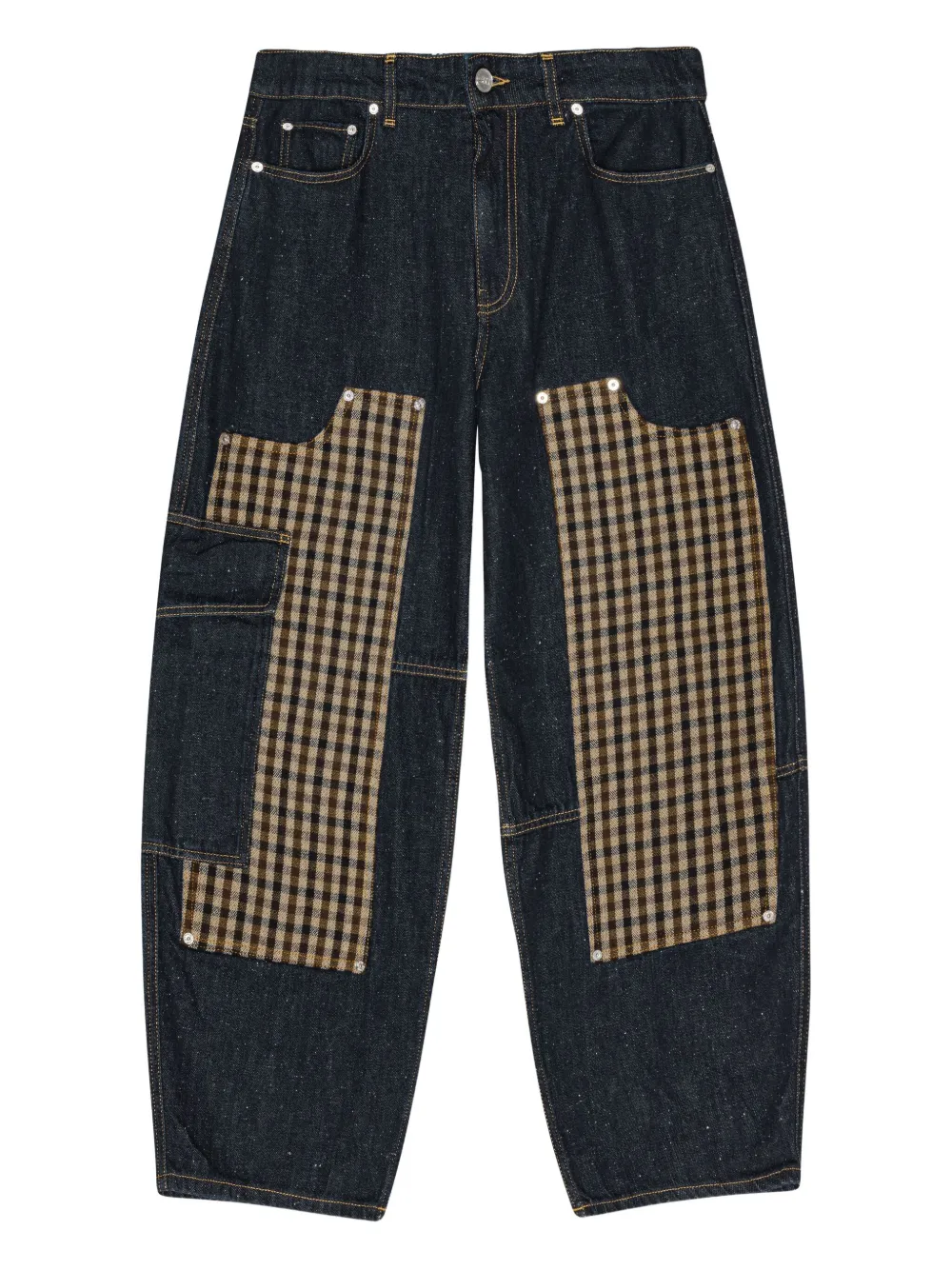 GANNI Jeans met geruit vlak Blauw