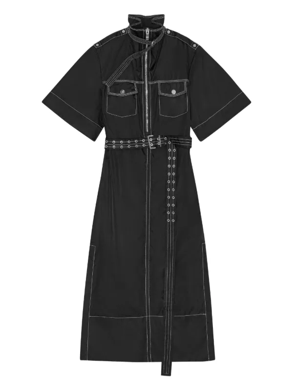 ganni black shirt dress GANNI Black Nylon Dress