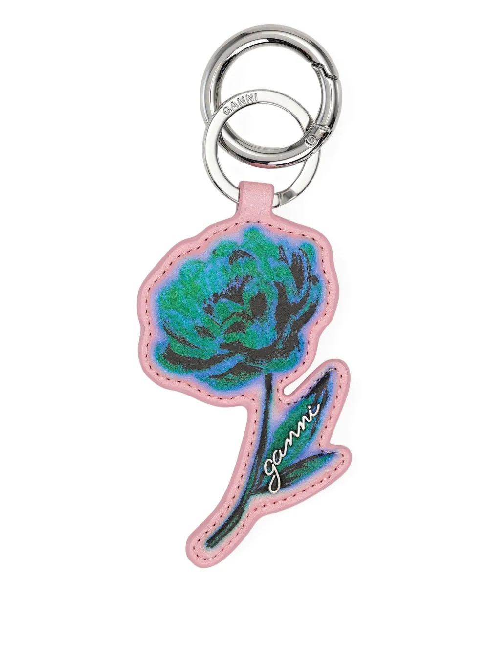GANNI Flower sleutelhanger Blauw