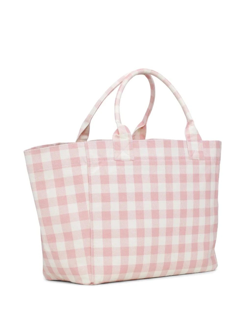 GANNI Geruite shopper - Roze