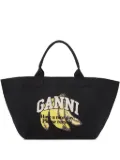 GANNI canvas tote bag - Black