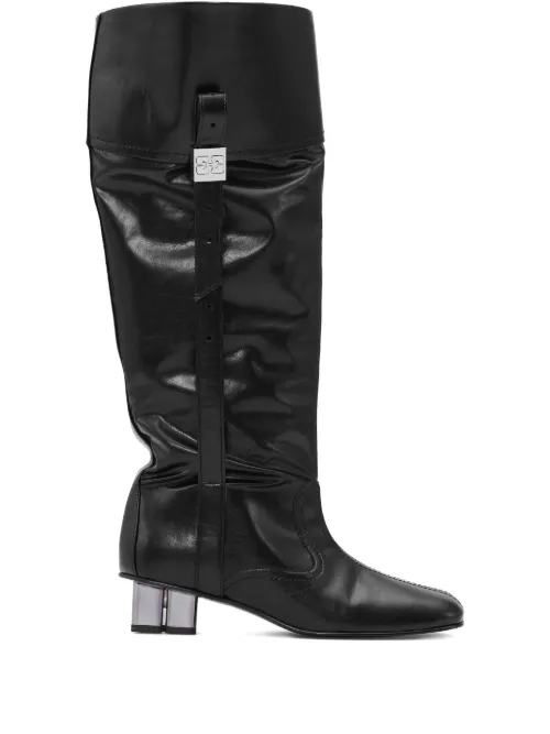 GANNI bottes en cuir souple - Noir - GANNI - Modalova