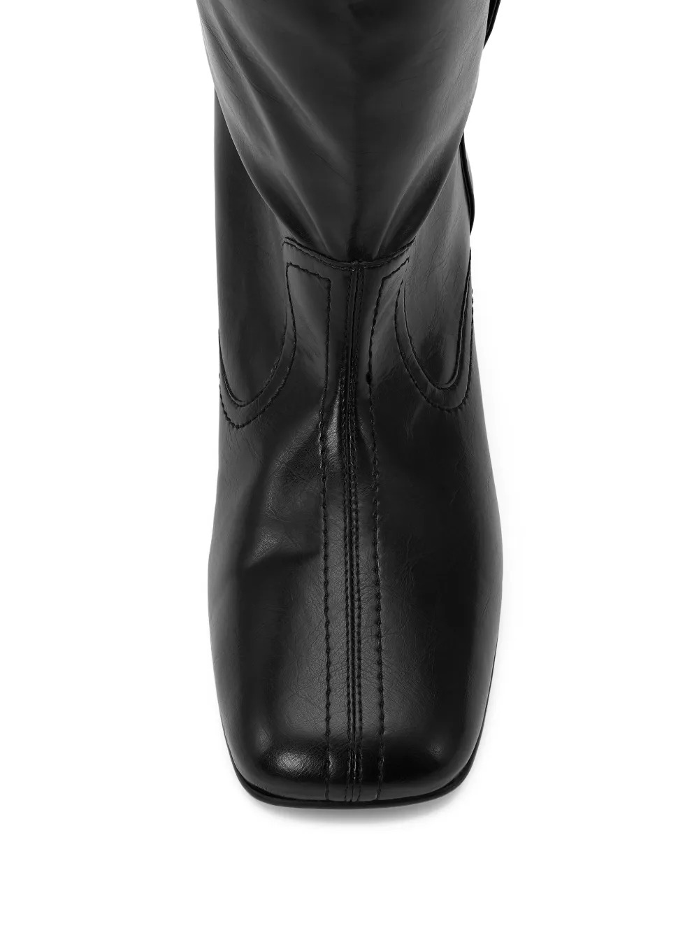 GANNI slouchy knee-high leather boots Black