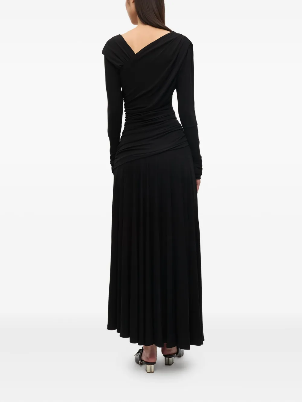 GANNI Jersey maxi-jurk Zwart
