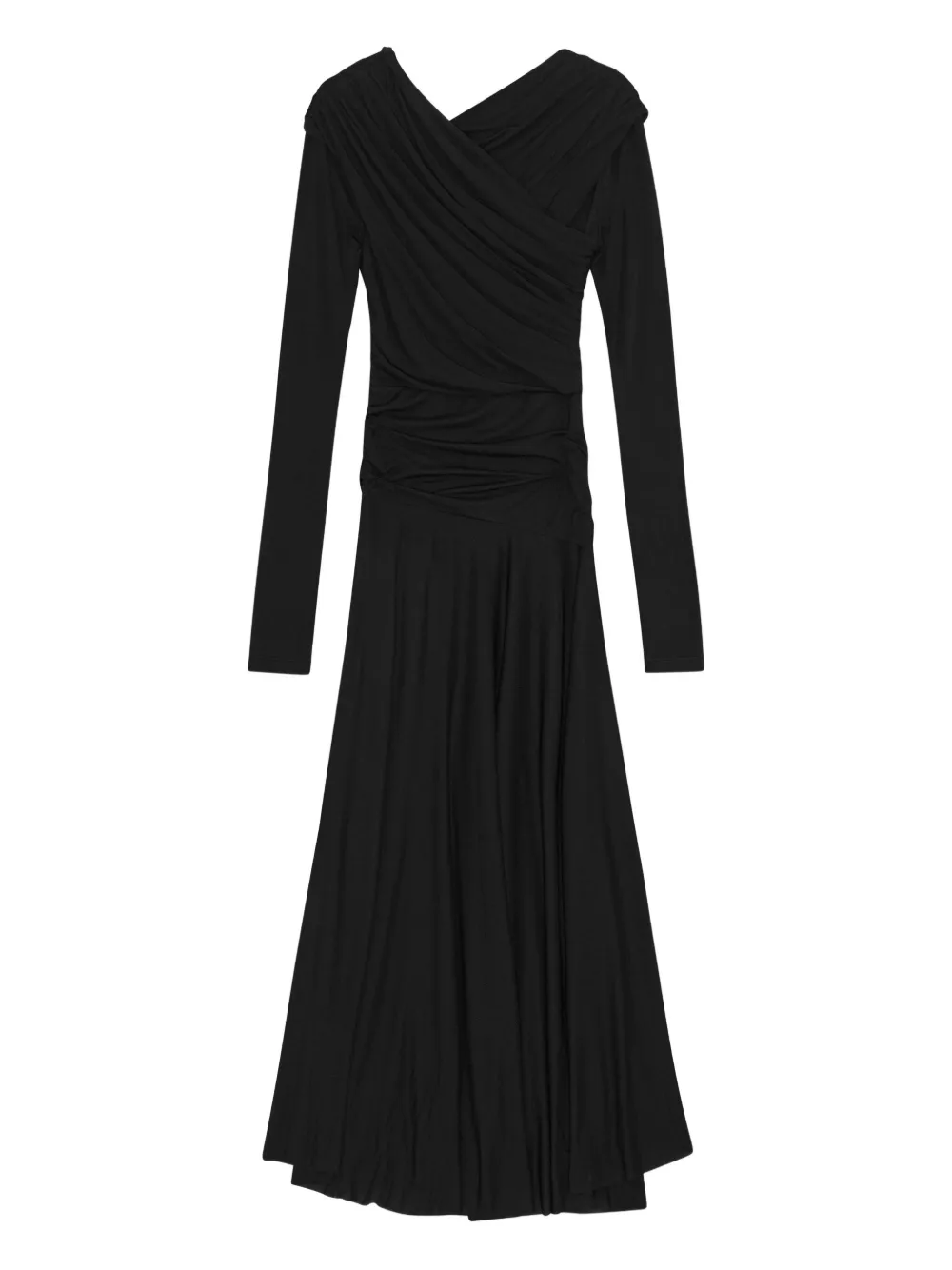 GANNI Jersey maxi-jurk Zwart