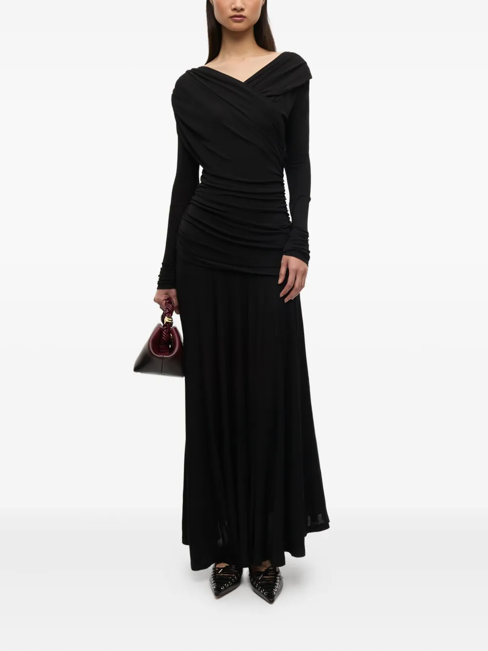 GANNI Jersey maxi-jurk Zwart