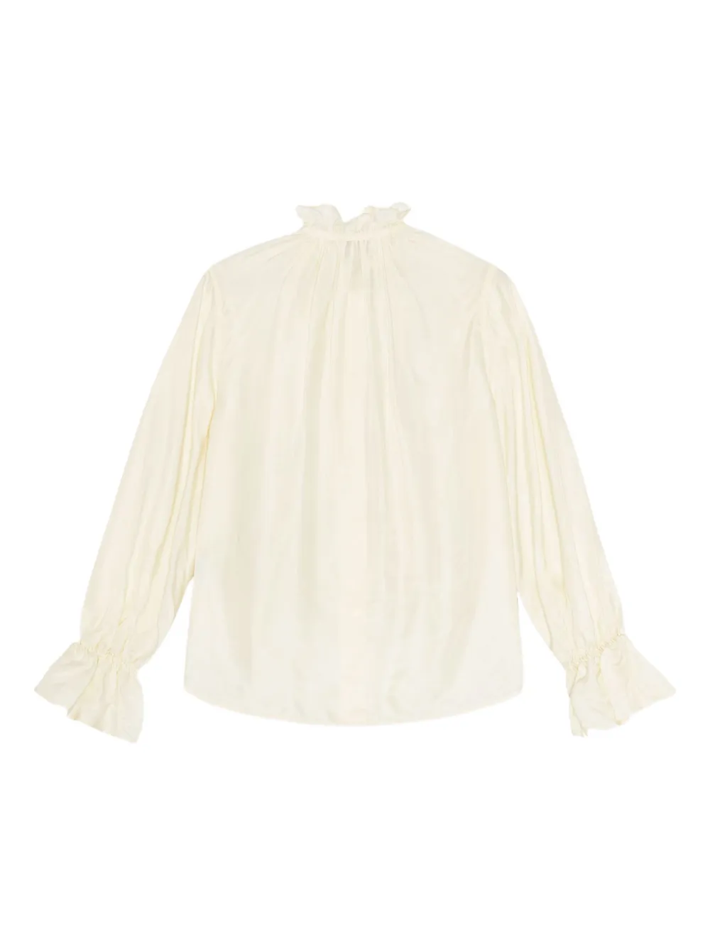 GANNI Blouse met ruches Beige