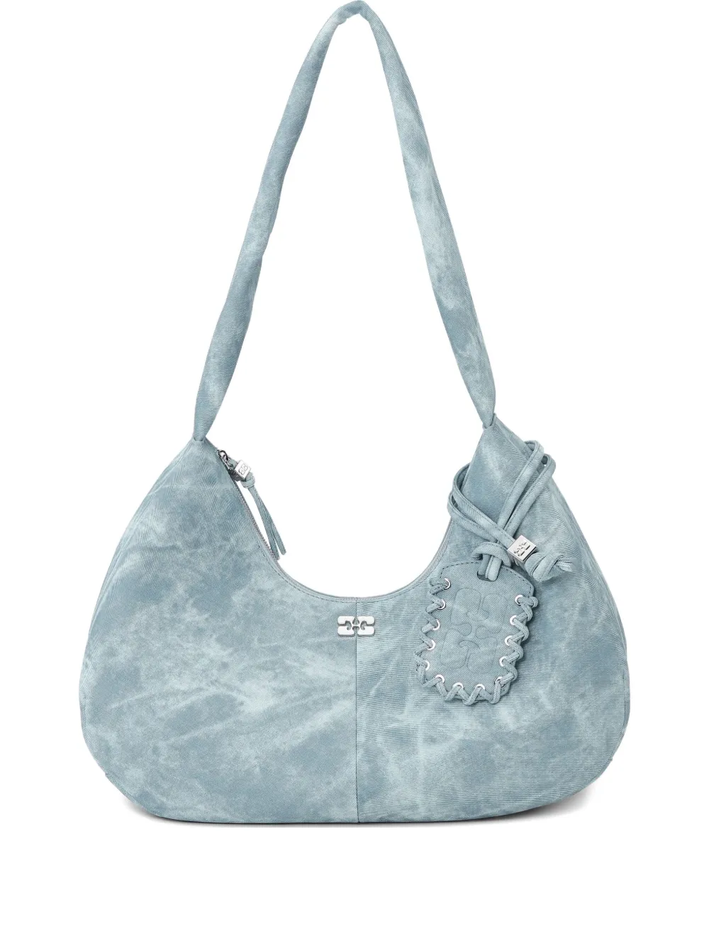 GANNI Medium schoudertas met tie-dye effect Blauw
