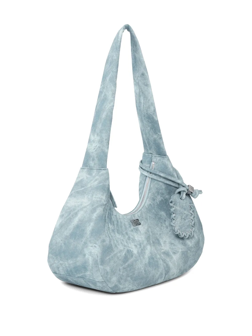 GANNI Medium schoudertas met tie-dye effect Blauw