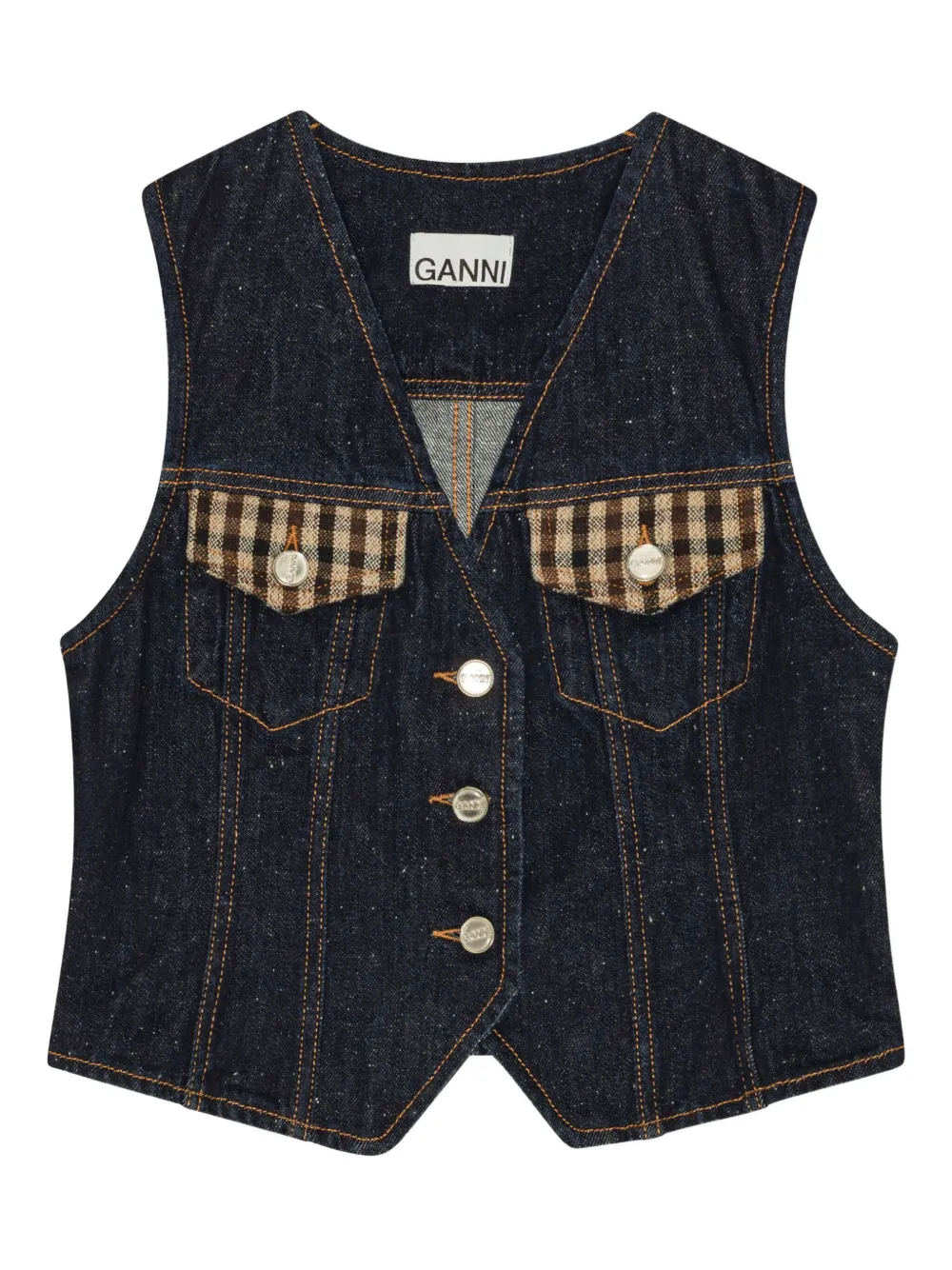 GANNI Spijker gilet Blauw
